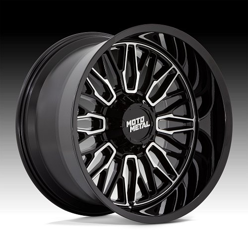 Moto Metal MO809 Stinger Machined Gloss Black Custom Truck Wheels 1